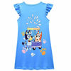 Picture of Lotusuncostume Toddler Girls Princess Cartoon Dress Print Dress Kids Home Princess Costume Blue 110