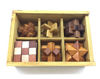 Picture of Guaishou 6-in-One 3D Luxury Wooden Brain Puzzle Teaser Kongming Lock for Teens and Adults Includes Storage Box