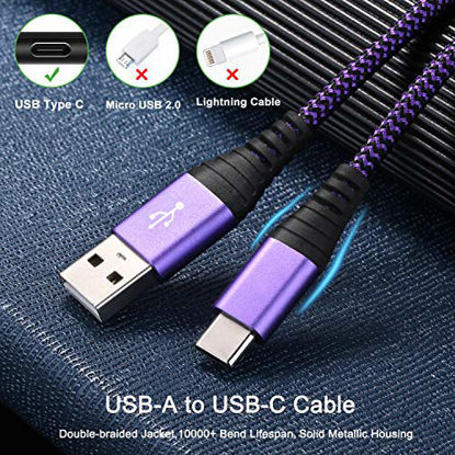 Picture of USB Type C Cable, Besgoods [4-Pack 10Ft] Braided USB-C to USB-A Fast Charging Type C Cable Compatible for Samsung Galaxy S10 S9 S8 Note 8 9, LG V30 V20 G5 G6, Google Pixel