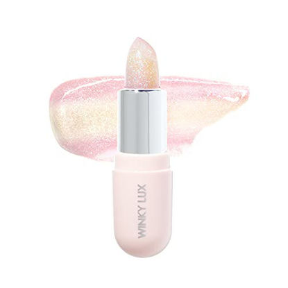 Picture of Winky Lux Glimmer Balm, Color-Changing Pink Tinted pH Lip Balm Infused with Vitamin E for All-Day Moisture and Subtle Glittery Gloss, 0.13 Oz (Unicorn)