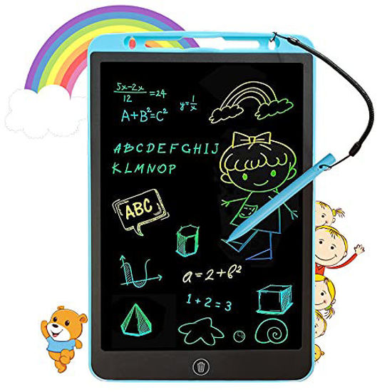 Picture of Beipegin Kid LCD Writing Tablet,12" Doodle Pad and Colourful Screen Draw Pad, Doodle Magnetic Toddler Drawing Tablet Board Gifts for 3-8 Years Old Boys & Girls at Travel, Home, School & Office, Blue