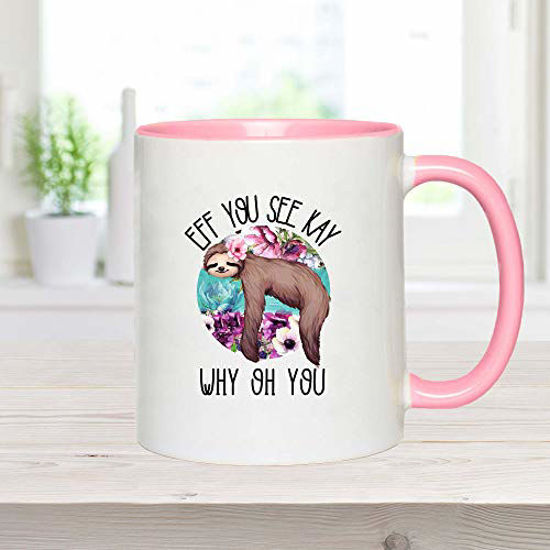 Picture of Cute Sloth Mug - 11oz Coffee Cup - Cuss Word Mug