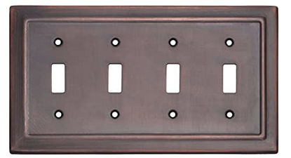 Picture of Monarch Abode Antique Copper Architectural Quad Switch Wall Plate