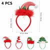 Picture of FRCOLOR 4 Pack Christmas Headbands Elf Hat Christmas Tree Headband Santa Hat Headband Costume Headbands for Adult Children Christmas Holiday Party Favor