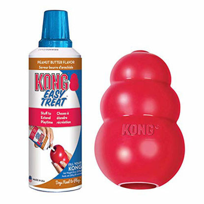 Picture of KONG - Classic Dog Toys with Easy Treat Peanut Butter Dog Treats, 8 Ounce - for X-Small Dogs