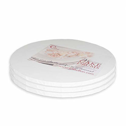 Picture of Cake Drums Round 14 Inches - (White, 3-Pack) - Sturdy 1/2 Inch Thick - Fully Wrapped Edges