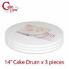 Picture of Cake Drums Round 14 Inches - (White, 3-Pack) - Sturdy 1/2 Inch Thick - Fully Wrapped Edges