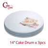 Picture of Cake Drums Round 14 Inches - (White, 3-Pack) - Sturdy 1/2 Inch Thick - Professional Smooth Straight Edges