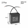 Picture of uxcell Ceiling Fan Capacitor CBB61 24uF 450V AC 2 Wires Metalized Polypropylene Film Capacitors 58x31x50mm for Water Pump Motor Generator, Pack of 2