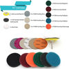 Picture of 3 Inch Car Headlight Restoration Kit, Car Polishing Sanding Discs Assortment 2000 to 10000 Grit with 1/4 Inch Shank Backing Pad, Scouring Pads, Soft Interface Pad, Woolen Buffer Pads, 39PCS