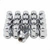 Picture of Wheel Accessories Parts Set of 20 Chrome 7/16 Lug Nuts Closed End Bulge Acorn Lug Nut Style 1.38" Long Cone Seat 19mm (3/4") Hex Wheel Lug Nut (7/16" UNF, Chrome)