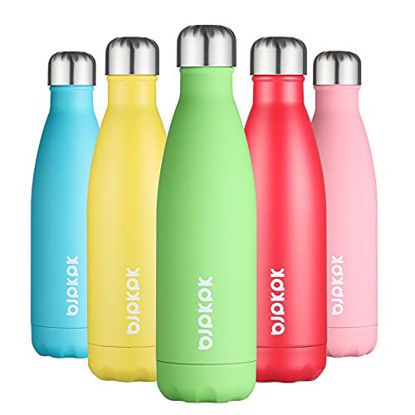 Picture of BJPKPK Stainless steel Thermo Bottle 17 Oz. Insulated water bottle, thermo bottles for hot and cold drinks up to 12 h heat and 24 h cold , Green