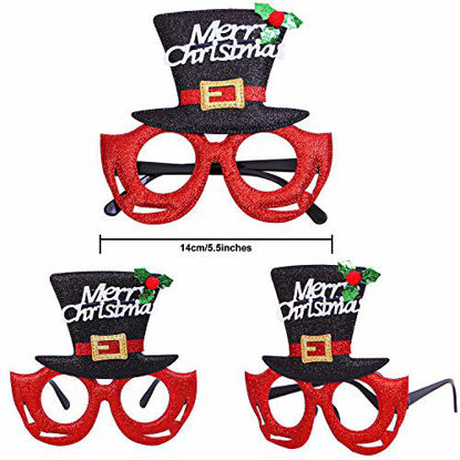 Picture of Aneco 12 Styles Christmas Glasses Frame Glitter Christmas Party Glasses Christmas Costume Creative Eyewear for Christmas Party Supplies