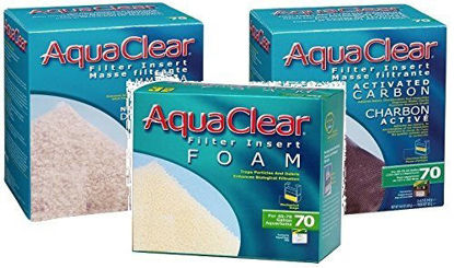 Picture of Aquaclear 70 Replacement Media Bundle 3 Pack: 1-Sponge,1-Carbon, 1-Ammonia Remover