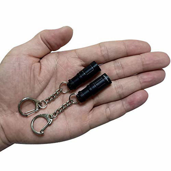 Mini Keychain Light LED Flashlight Emergency EDC Key Ring Torch (Black)