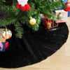 Picture of Glitter Black Tree Skirt 24 Inches Sequin Fabric Xmas Tree Skirt Tabletop Tree Christmas Halloween Party Ornaments