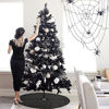 Picture of Glitter Black Tree Skirt 24 Inches Sequin Fabric Xmas Tree Skirt Tabletop Tree Christmas Halloween Party Ornaments