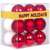 Picture of 18Pcs Christmas Balls Ornaments for Xmas Tree - Shatterproof Christmas Tree Decorations Large Hanging Ball Red & White3.2 x 18 Pack