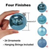 Picture of GameXcel 24Pcs Christmas Balls Ornaments for Xmas Tree - Shatterproof Christmas Tree Decorations Large Hanging Ball Sky Blue 2.5" x 24 Pack