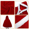 Picture of AOFITEE Unisex Kids Cute Santa Cloak Velvet Hooded Cape Robe Christmas Costume, 39.5 inches Red