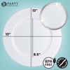 Picture of Party Bargains 13" In Charger Plates [8 Pack] White. Disposable Heavy Duty Plastic Dinner Chargers. Durable Heavy Weight Charger Service Plates. Tableware For Weddings, Formal Events.