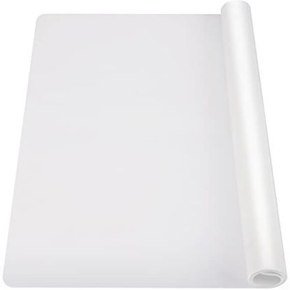 Picture of Ewen 25.6x17.5 Inches Large Heat Resistant Silicone Mat for Kitchen Counter, 2MM Extra Thick Countertop Protector, Silicone Hot Mat, Table Protection Placemat, Non-Slip Washable, White Translucent