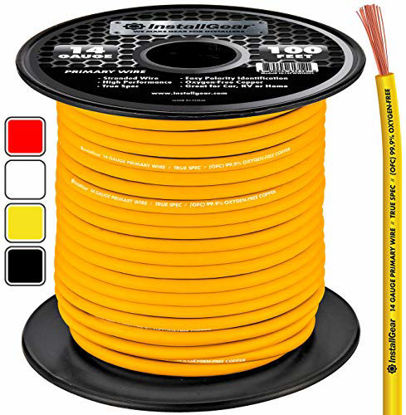 Picture of InstallGear 14 Gauge OFC Primary Remote Wire, 100-feet - Yellow