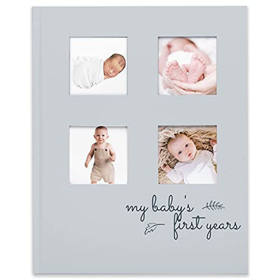 Picture of Baby Memory Book First 5 Years Journal - Modern Minimalist Hardcover 66 Pages First Year Milestone Newborn Journal for Boys, Girls - All Family, LGBT, Single Mom Dad, Adoptive (Dust Gray)