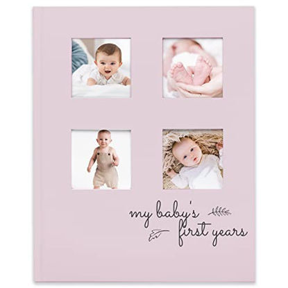 Picture of Baby Memory Book First 5 Years Journal - Modern Minimalist Hardcover 66 Pages First Year Milestone Newborn Journal for Boys, Girls - All Family, LGBT, Single Mom Dad, Adoptive (Mist Pink)