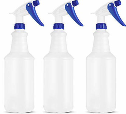 Bar5F Empty Clear Spray Bottle Adjustable Head Sprayer from Fine to Stream,  Natural, 16 Oz, Pack of 3
