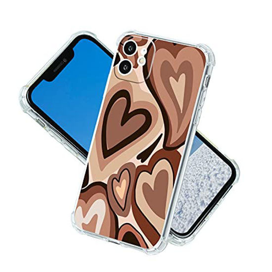 GetUSCart for Brown Love Heart iPhone 11 Cases Cute Design Brown