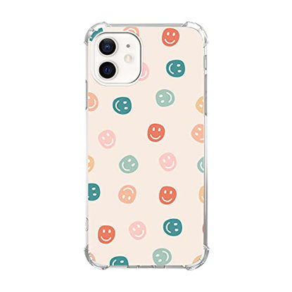 Picture of Cute Colorful Retro Smiley Face Cover for iPhone 11, Cute Smiley face for Women Girls, Unique Trendy TPU Bumper Cover Case for iPhone 11