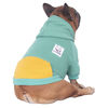 Picture of iChoue Pet Clothes Dog Hoodie Hooded Full-Zip Sweatshirt French Bulldog Frenchie Shiba Inu Cotton Winter Warm Coat Clothing - Green/Size M