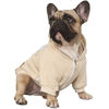 Picture of iChoue Pet Clothes Dog Hoodie Hooded Full-Zip Sweatshirt French Bulldog Frenchie Pug Corgi Puppy Cotton Winter Warm Coat Clothing - Khaki/Size S