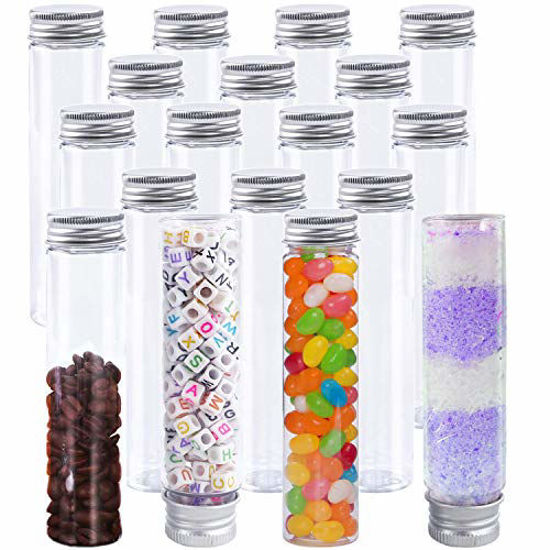 Picture of 18 Pack 110 ML Plastic Test Tubes with Caps Clear Candy Tubes for Bath Salt Christmas Candy Storage Halloween Science Party Favors