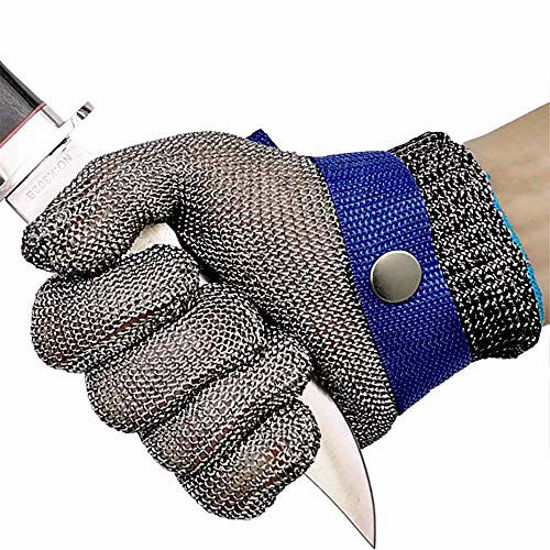 GetUSCart- Cut Resistant Gloves Stainless Steel Wire Metal Mesh Butcher  Safety Work Gloves for Cutting,Slicing Chopping and Peeling(Small)