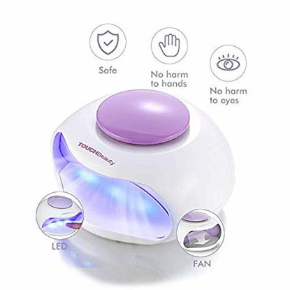 Picture of TOUCHBeauty Mini Air & LED Light Nail Dryer for Regular Nail Polishes, Ideal Gift to Kids Teens Powerful Fan, Battery Powered