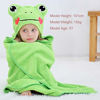 Picture of MICHLEY Cartoon Hooded Baby Towel Unisex, Premium Soft Swimming Bathrobe Large Washcloths 27.5" x 45.5" for 0-7T (Frog)