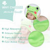 Picture of MICHLEY Cartoon Hooded Baby Towel Unisex, Premium Soft Swimming Bathrobe Large Washcloths 27.5" x 45.5" for 0-7T (Frog)