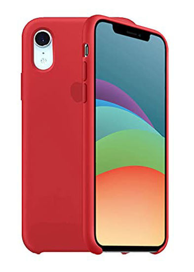 Picture of Silicone Case Compatible for iPhone XR, Liquid Silicone Gel Rubber Bumper Case Simple Style Full Body Protection iPhone XR Case - Red