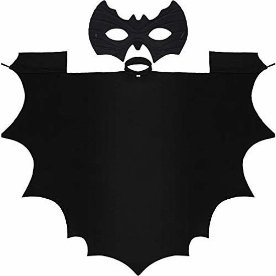 Picture of Kids Bat Vampire Cloaks Halloween Cloaks Vampire Bat Costume Accessories and Bat Eye Mask (M) Black