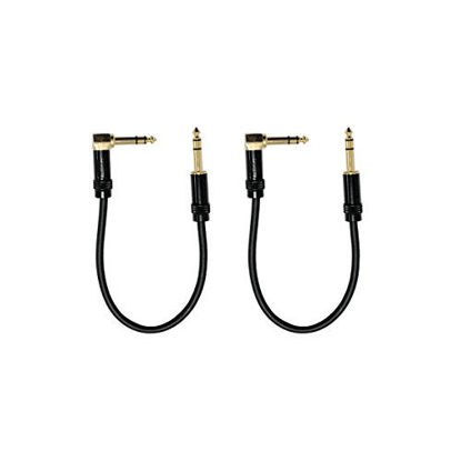 Picture of Audio 2000s E26101P2 1/4" TRS Right Angle to 1/4" TRS 1 Feet Cable (2 Pack)