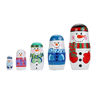 Picture of Yoption 5Pcs Russian Matryoshka Dolls Handmade Wooden Snowman Nesting Dolls Set for Kids Christmas Birthday Toy Gift (Snowman)