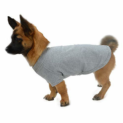 Picture of Lovelonglong 2019 Pet Clothing Dog Costumes Dachshund Clothes Blank T-Shirt Tee Shirts for Dachshund Dogs,Corgi 100% Cotton Gray D-XL