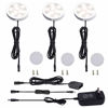 Picture of AIBOO 12V LED Under Cabinet Lighting Kit 3 Packs Slim Aluminum Puck Lights with 2-Way Switch All Accessories Included for Counter Closet Lighting 6W (Natural White)