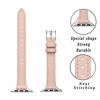 Picture of STIROLL Slim Leather Bands Compatible with Apple Watch Band 38mm 40mm 42mm 44mm, Top Grain Leather Watch Thin Wristband for iWatch SE Series 6/5/4/3/2/1 (Pale pink with Silver, 38mm/40mm)