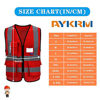 Picture of Enhanced Visibility Safety Vest,A-SAFETY High Visibility Zipper Front Safety Working Vest with Dual Tone High Reflective Strips,Red