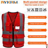 Picture of Enhanced Visibility Safety Vest,A-SAFETY High Visibility Zipper Front Safety Working Vest with Dual Tone High Reflective Strips,Red