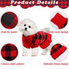 Picture of Dog Sweater Dress, Turtleneck Pullover Knitwear Warm Girl Dogs Coat for Fall Winter Cute Classic Plaid Pattern Princess Style Knit Clothes for Small Medium Female Dogs Puppy Pet Leash Hole(Pink,Red)