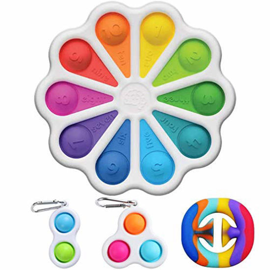 Picture of Flower Fidget Toy pack with Simple Dimple Fidget Toy, Squeeze, Grab, Snap, Bubble Sensory, Party Popper Noise Maker Stress Relief,Sensory Toys for Stress Relief ADHD Anxiety Autism for Kids and Adults